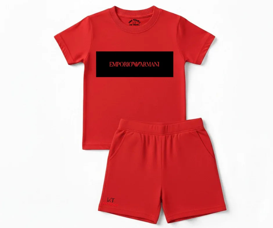 Empo Armni D1 Shorts Set | Kids T shirt and shorts | Mini Minors Kin Trends | Kintrends