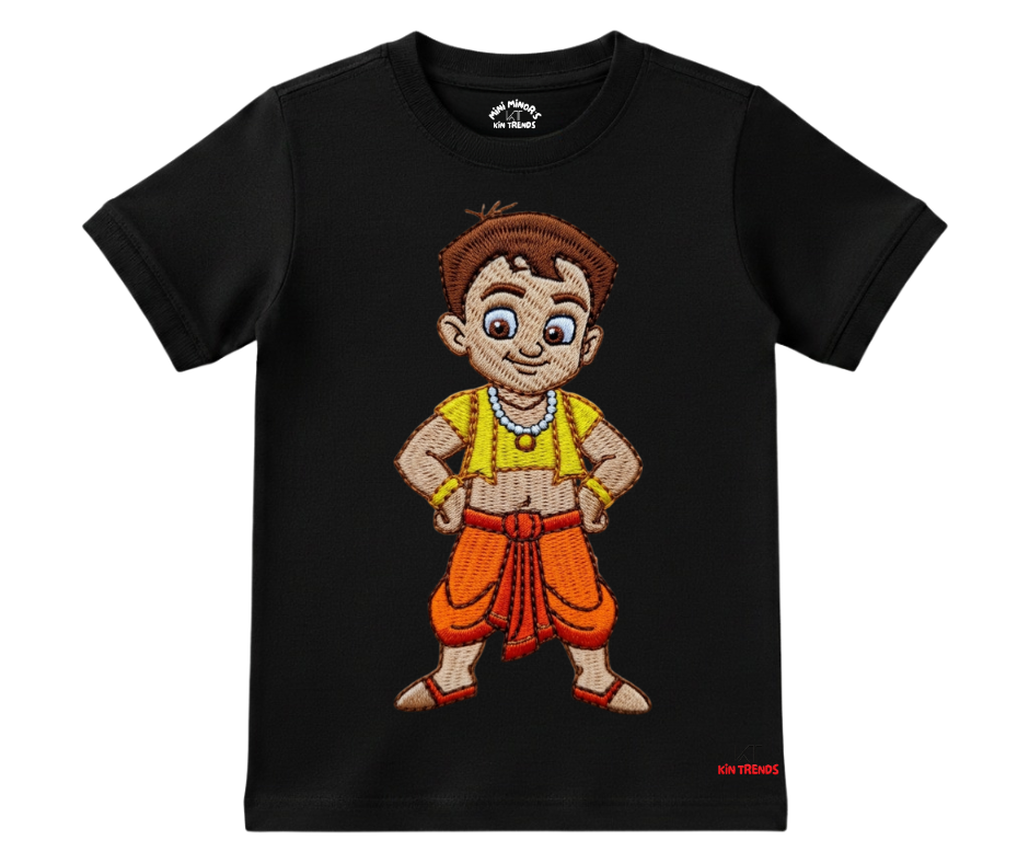 Chota Bheem T Shirt (Not Embroidered) Kids T shirt | Mini Minors Kin Trends | Kintrends
