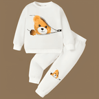 Shy Bear Fleece Tracksuit - Kin Trends