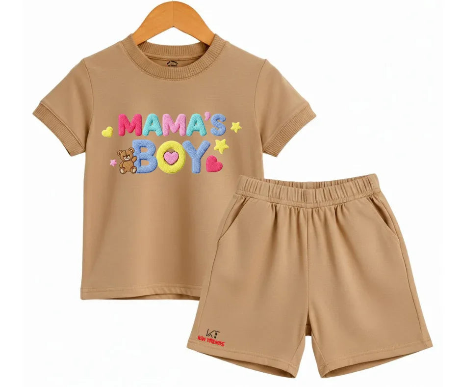 Premium Mama's Boy Shorts Set (Not Embroidered) - Kin Trends