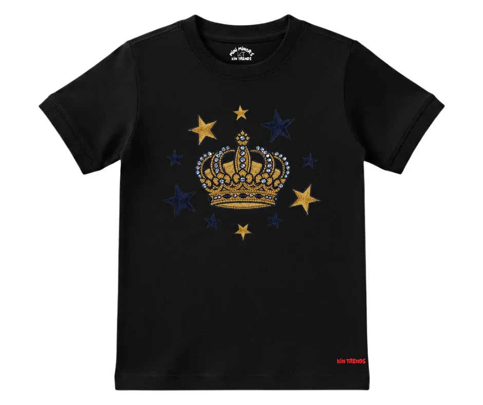 Royal Crown & Stars Kids Cotton Summer Tee | Mini Minors Kintrends