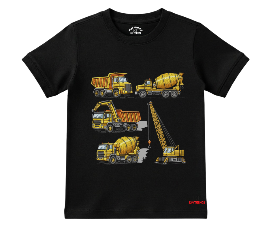 Crane Trucks T Shirt (Not Embroidered) Kids T shirt | Mini Minors Kin Trends | Kintrends