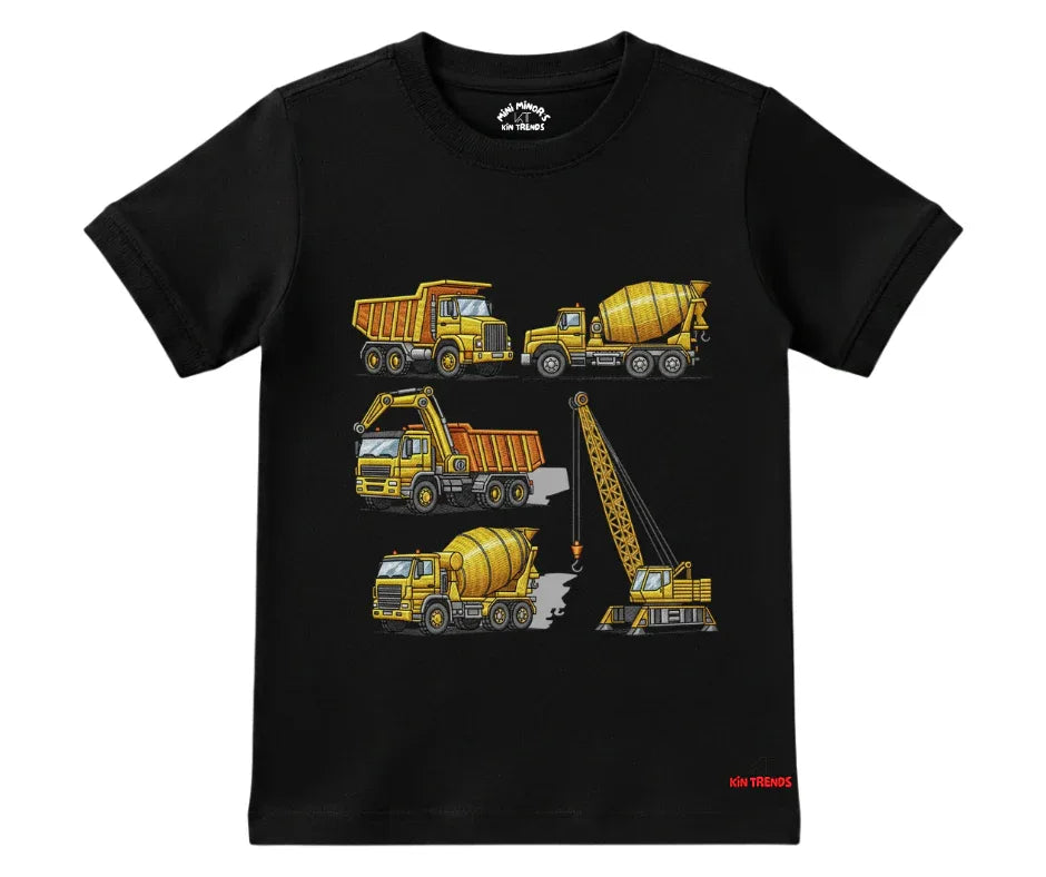 Crane Trucks T Shirt (Not Embroidered) Kids T shirt | Mini Minors Kin Trends | Kintrends
