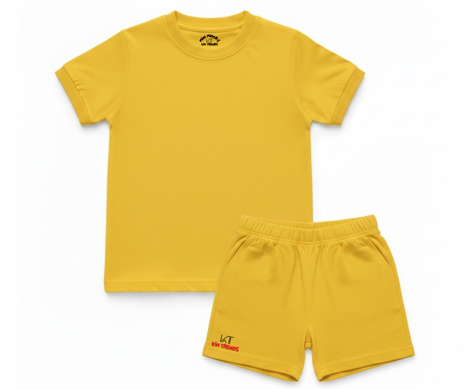 Plain color Shorts Set for boys and girls
