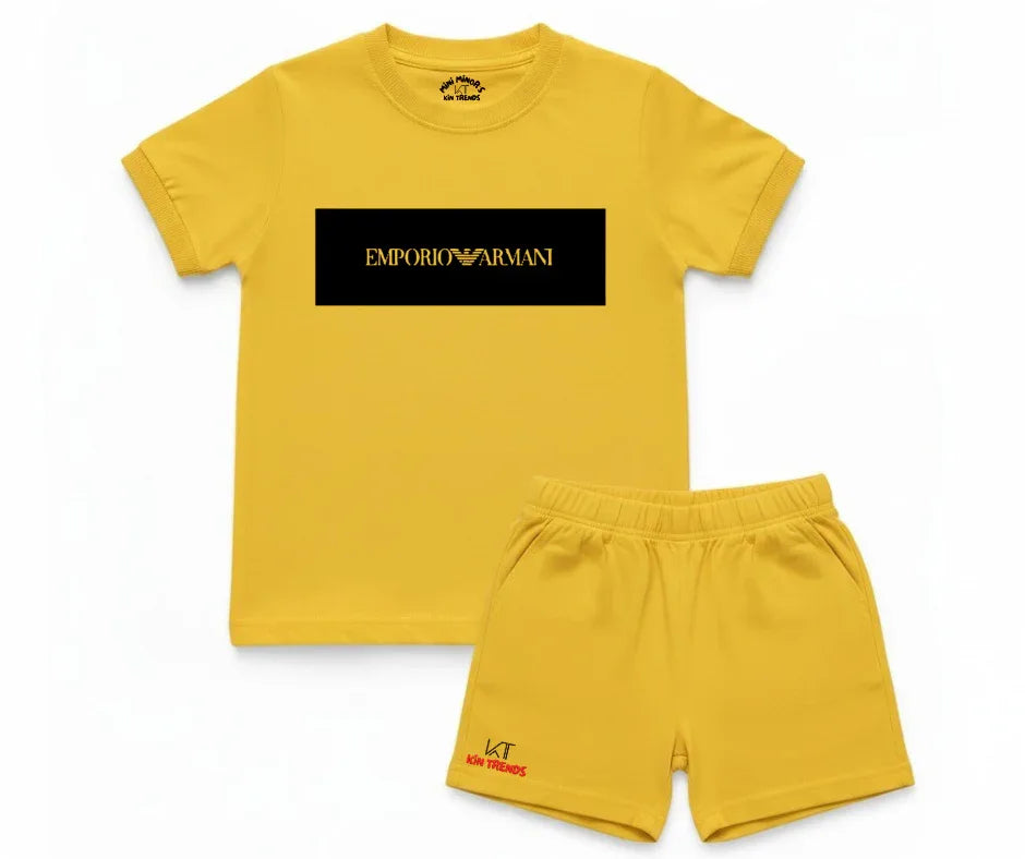 Empo Armni D1 Shorts Set | Kids T shirt and shorts | Mini Minors Kin Trends | Kintrends
