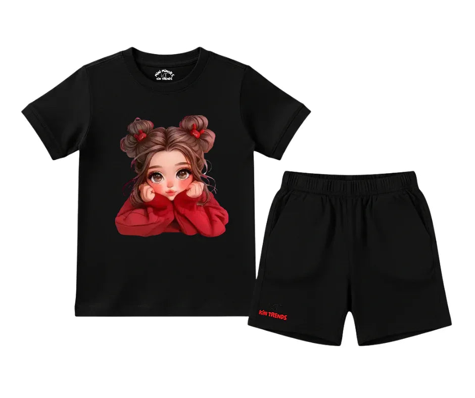 New Cute Doll Shorts Set | Kids T shirt and shorts | Mini Minors Kin Trends | Kintrends