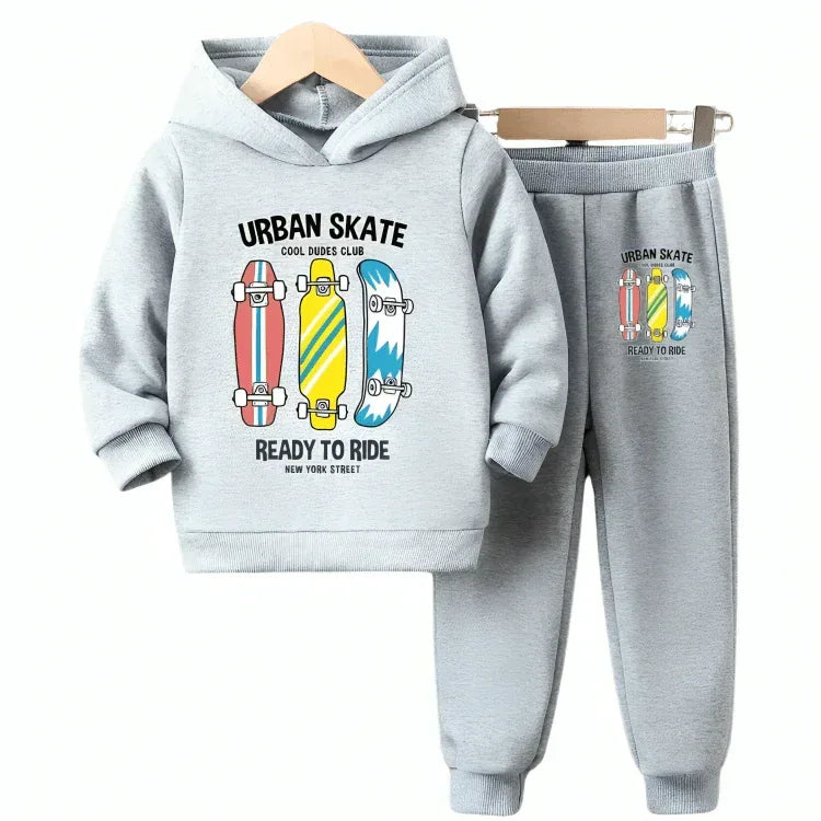 Urban Skate Fleece Hoodie Tracksuit - Kin Trends