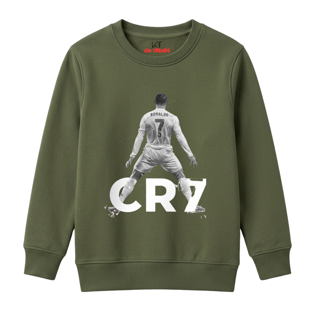 Cristiano Ronaldo CR7 Graphic Printed Kids Winter Fleece Sweatshirt