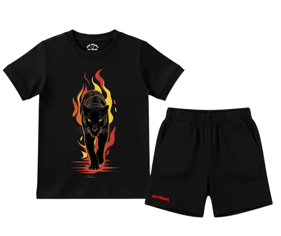 Black Lion Shorts Set