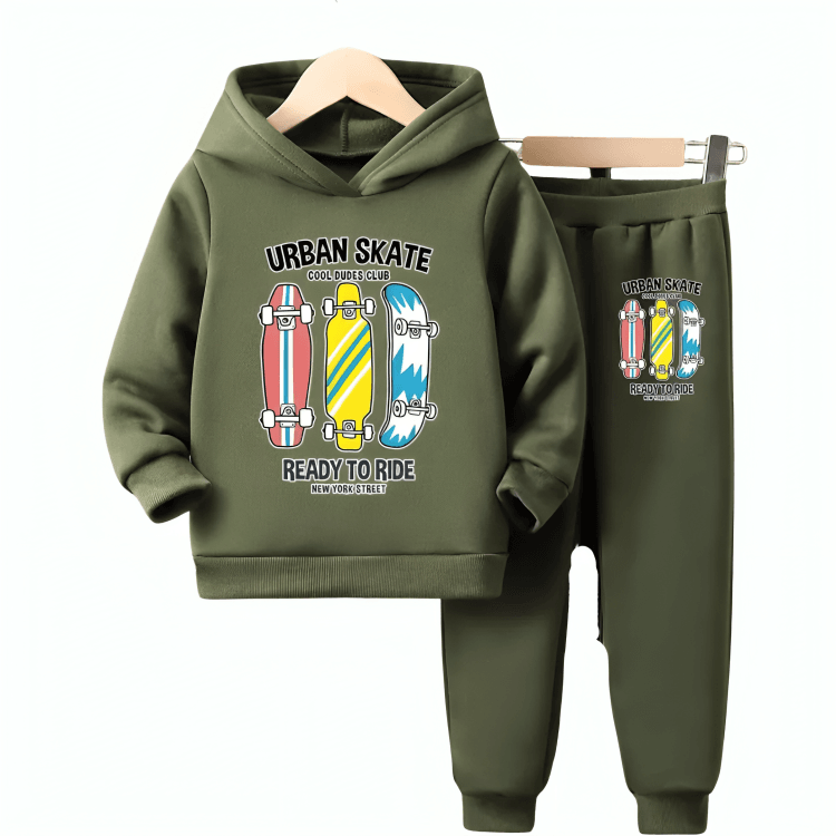Urban Skate Fleece Hoodie Tracksuit - Kin Trends