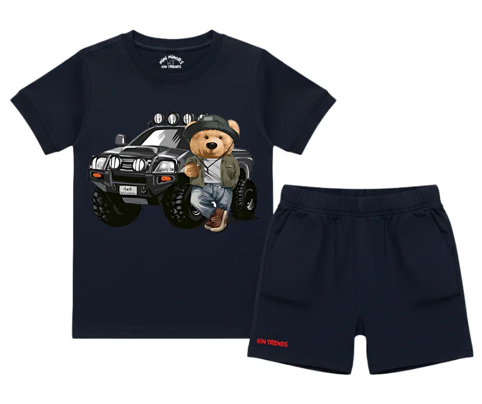 Jeep Bear Shorts Set| Kids T shirt and shorts| Mini Minors Kintrends