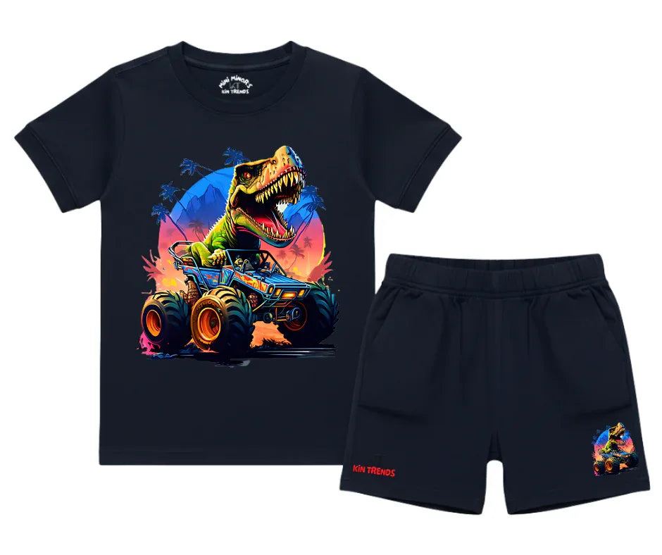 Dino Truck T Shirt & Shorts| Mini Minors Kintrends