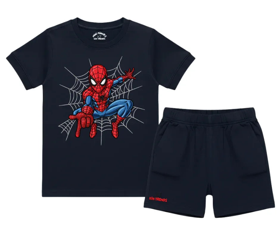 CC Spiderman D1 Shorts Set (Not Embroidered) Kids T shirt and shorts
