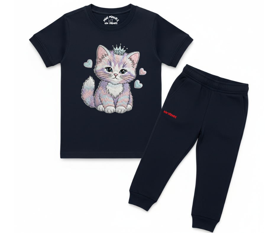 Premium Cute Cat Tracksuit (Not Embroidered)