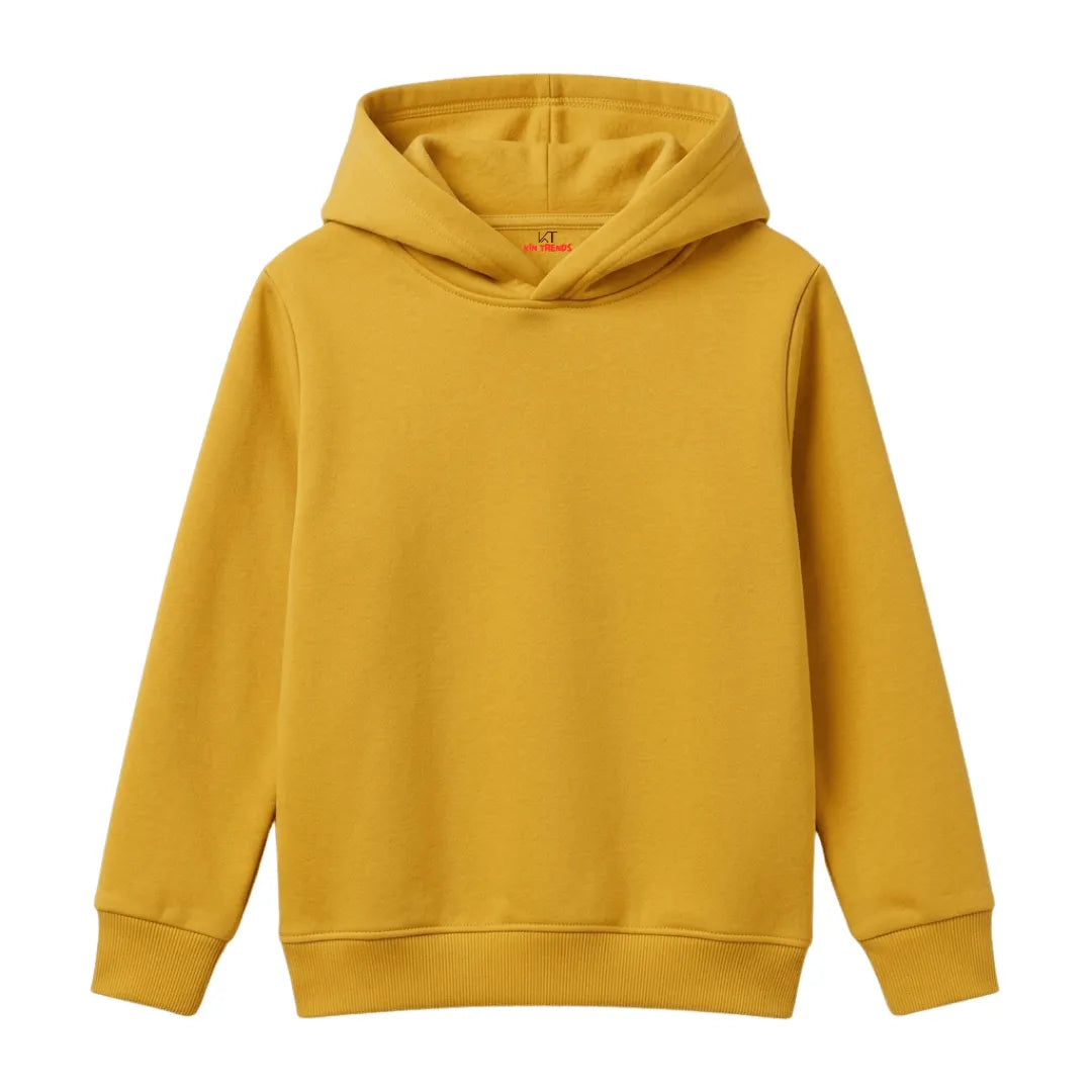 Premium Kids Plain 310GSM Cotton Fleece Winter Hoodie - Kin Trends