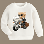 Biker Bear Fleece Sweatshirt - Kin Trends