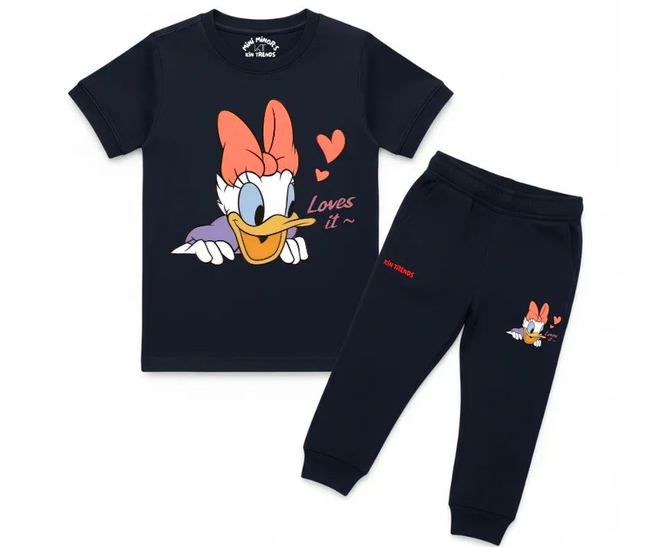 Disney Duck Summer Tracksuits | Kids T shirt and trouser | Mini Minors Kin Trends | Kintrends