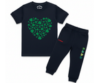 Green Heart Tracksuit | Kids T shirt and trouser | Mini Minors Kin Trends | Kintrends