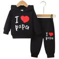 I Love Papa Fleece Hoodie Tracksuit - Kin Trends