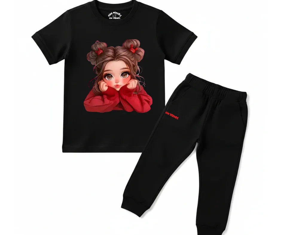 New Cute Doll Tracksuit | Kids T shirt and trouser | Mini Minors Kin Trends | Kintrends