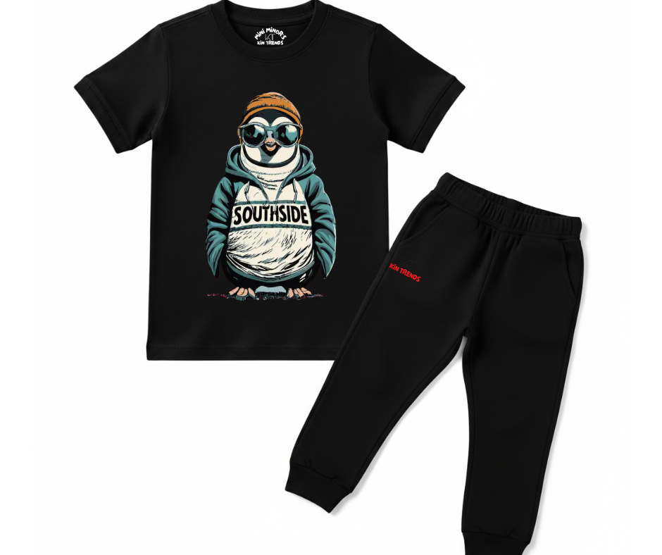 New Southside Penguin Tracksuit | Kids T shirt and trouser | Mini Minors Kin Trends | Kintrends