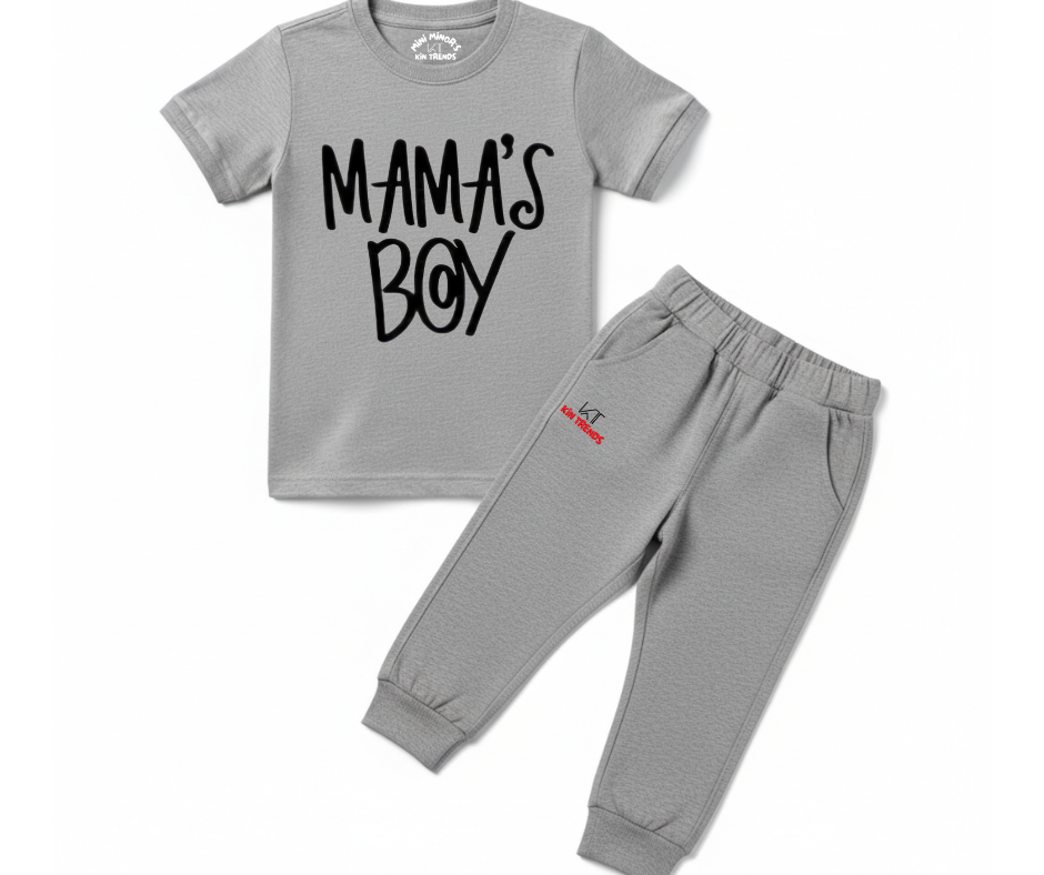 Mama's Boy Tracksuit | Kids T shirt and trouser | Mini Minors Kin Trends | Kintrends