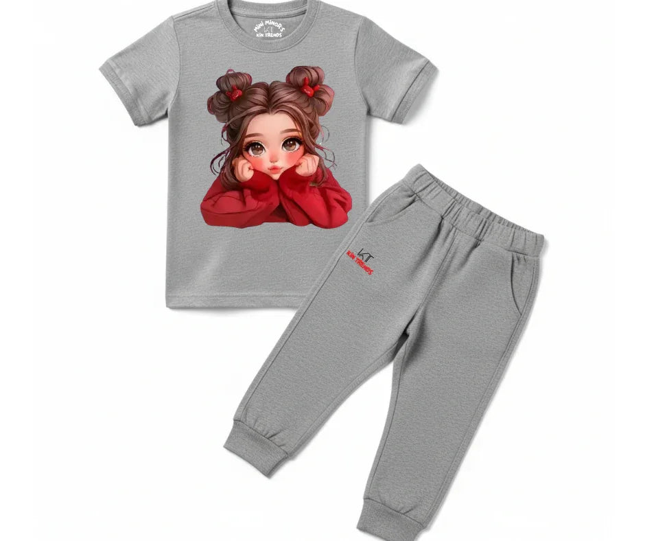 New Cute Doll Tracksuit | Kids T shirt and trouser | Mini Minors Kin Trends | Kintrends