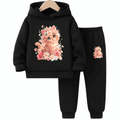 Cutie Cat Fleece Hoodie Tracksuit - Kin Trends