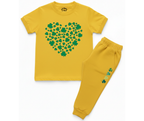 Green Heart Tracksuit | Kids T shirt and trouser | Mini Minors Kin Trends | Kintrends