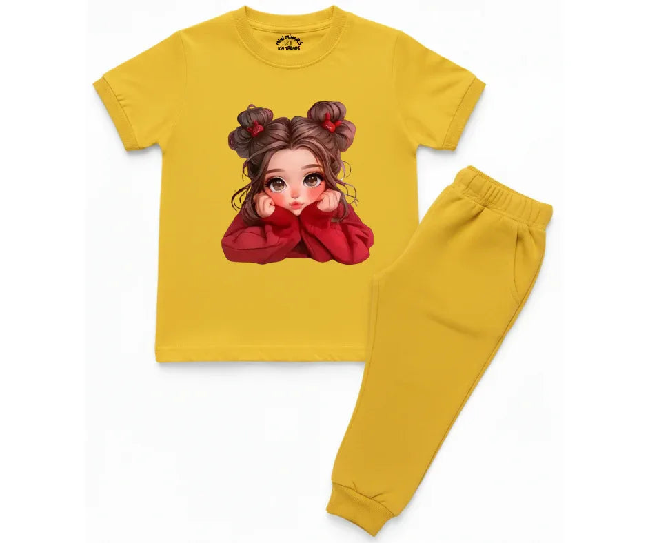 New Cute Doll Tracksuit | Kids T shirt and trouser | Mini Minors Kin Trends | Kintrends