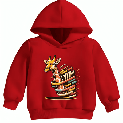Colorful Giraffe Fleece Hoodie - Kin Trends
