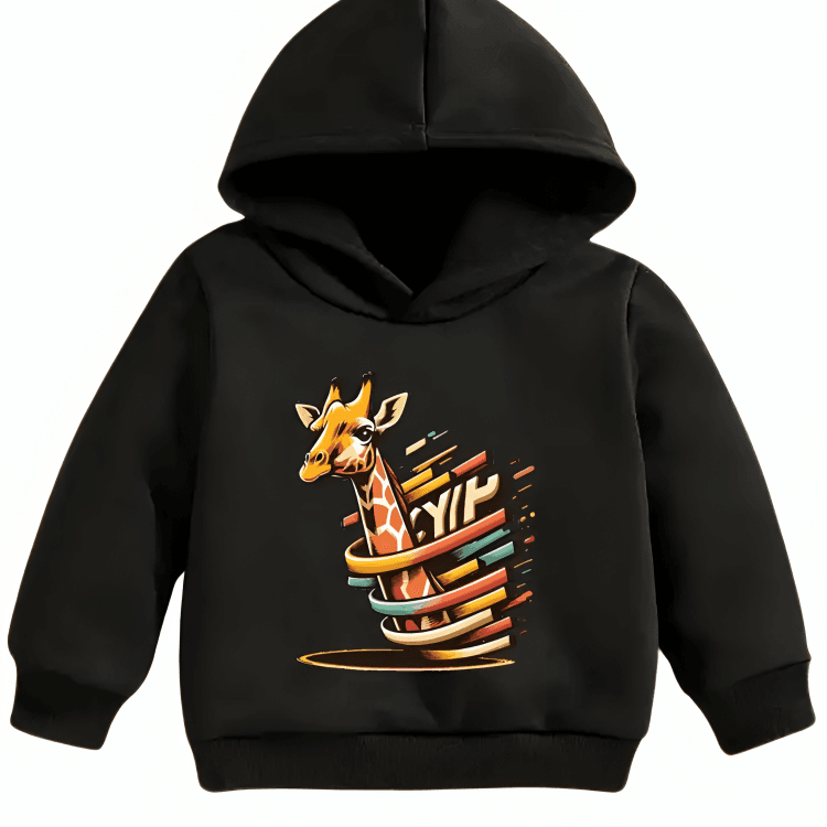 Colorful Giraffe Fleece Hoodie - Kin Trends
