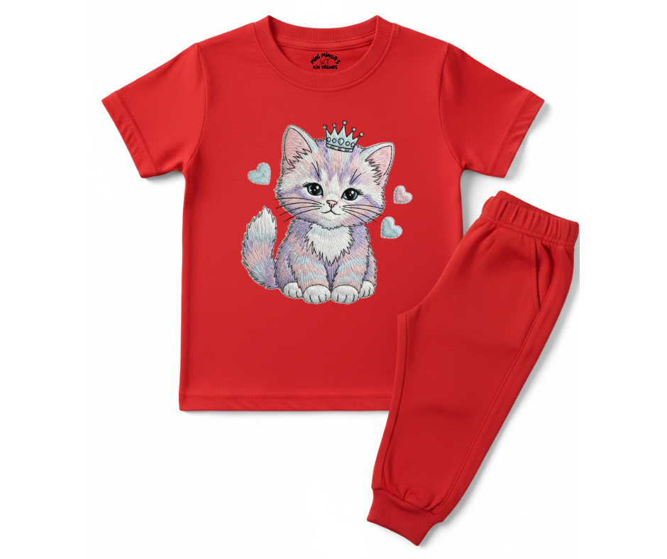 Premium Cute Cat Tracksuit (Not Embroidered)