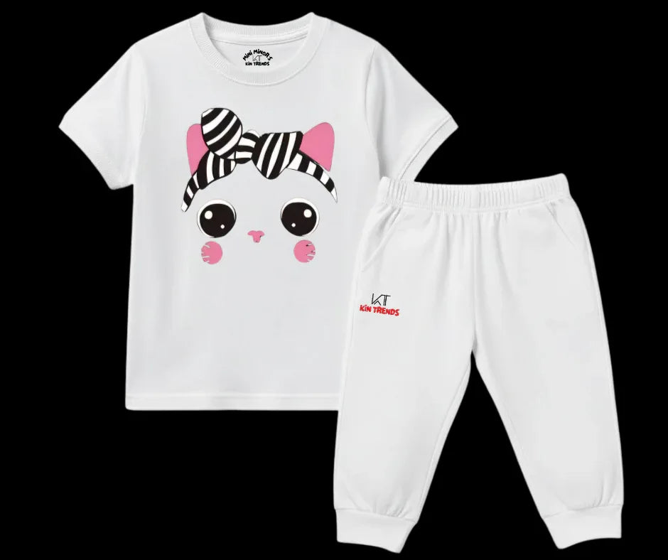 Snow White Kitty Summer Tracksuit | Mini Minors Kintrends