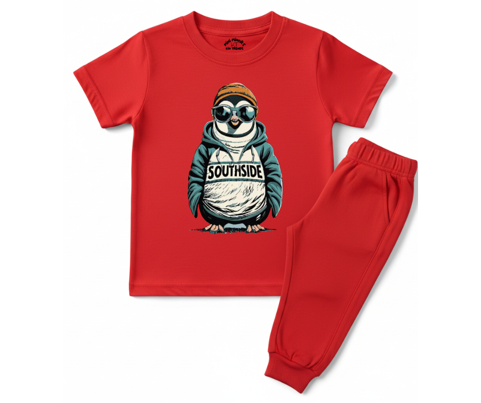 New Southside Penguin Tracksuit | Kids T shirt and trouser | Mini Minors Kin Trends | Kintrends