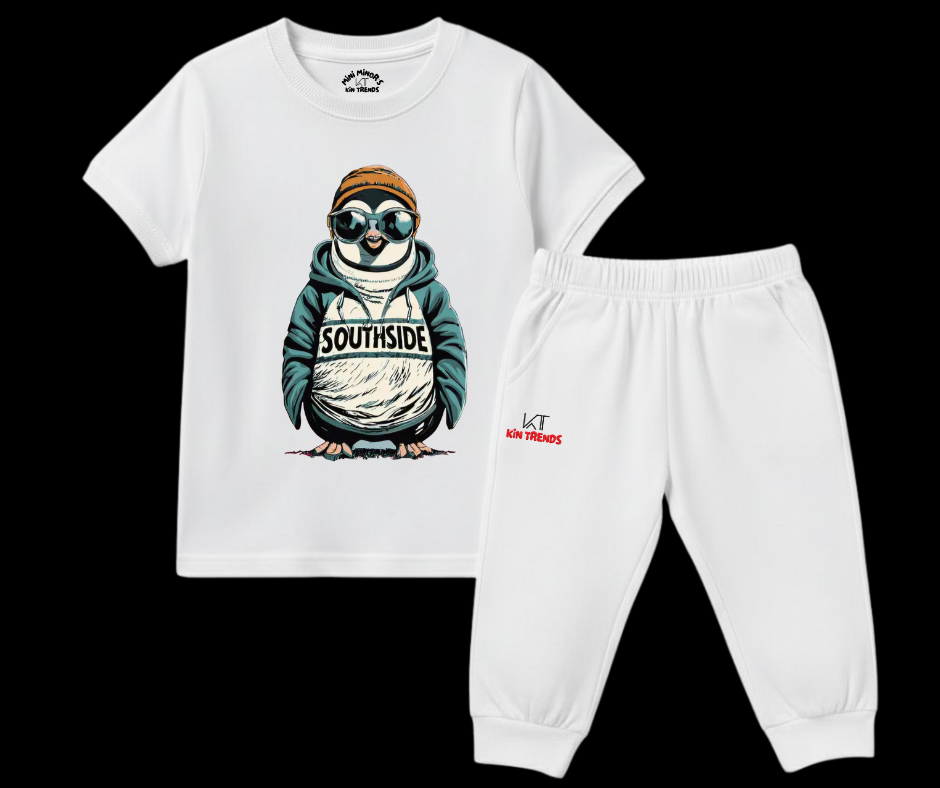 New Southside Penguin Tracksuit | Kids T shirt and trouser | Mini Minors Kin Trends | Kintrends