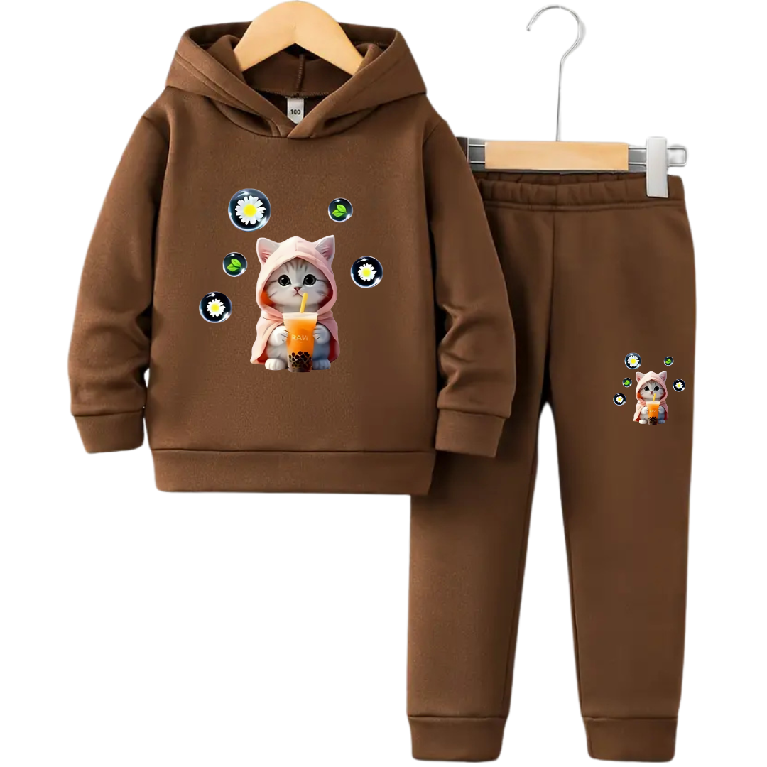 Cutest Cat Fleece Hoodie Tracksuit