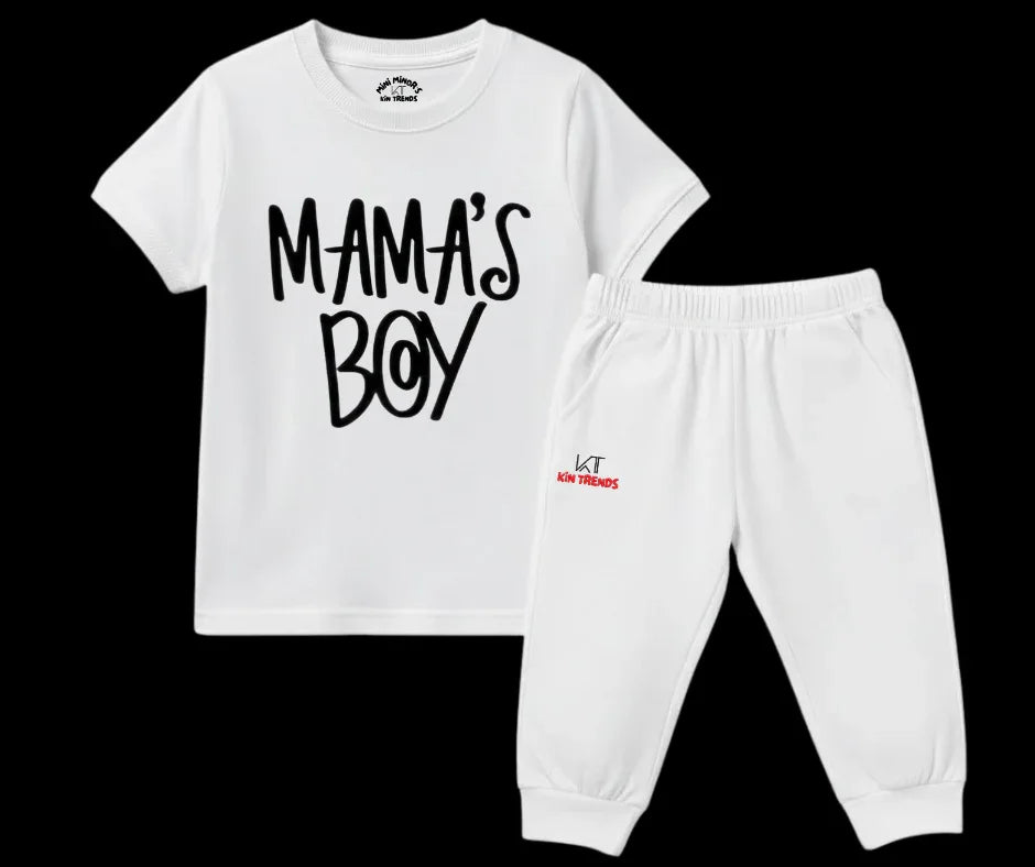 Mama's Boy Tracksuit | Kids T shirt and trouser | Mini Minors Kin Trends | Kintrends