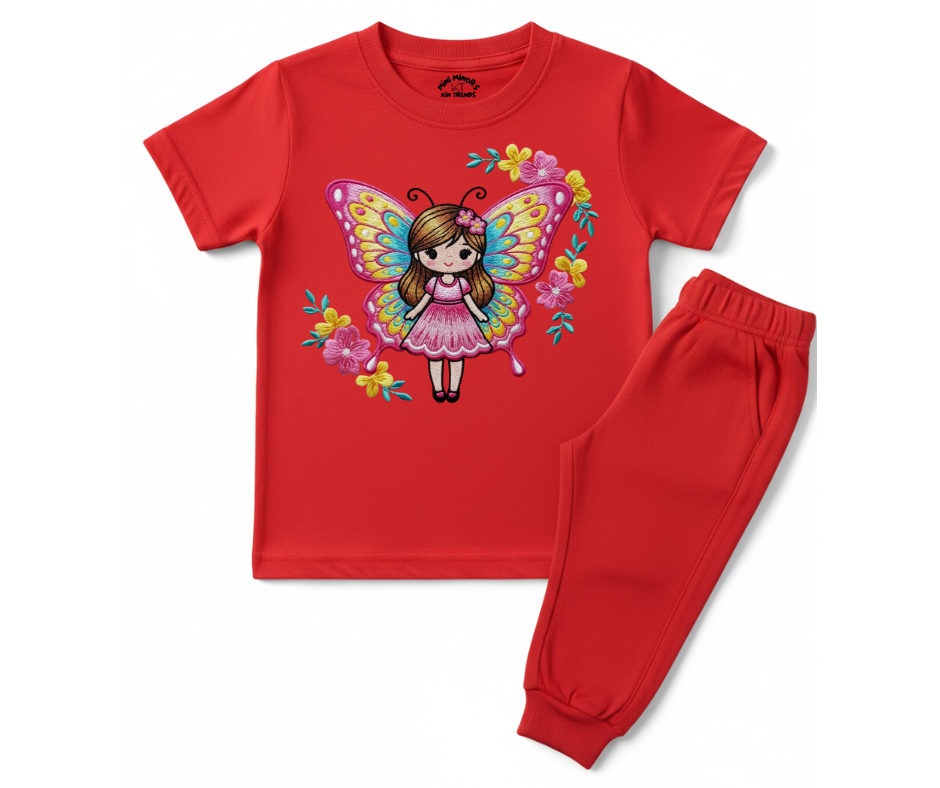 Flydoll Tracksuit (Not Embroidered) Kids T shirt and trouser set | Mini Minors Kin Trends | Kintrends