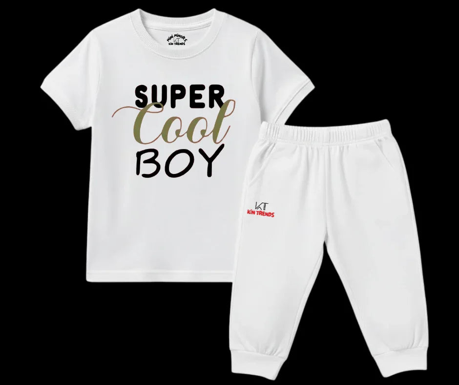 Super Cool Boy Tracksuit | Kids T shirt and trouser | Mini Minors Kin Trends | Kintrends
