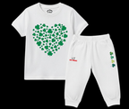 Green Heart Tracksuit | Kids T shirt and trouser | Mini Minors Kin Trends | Kintrends