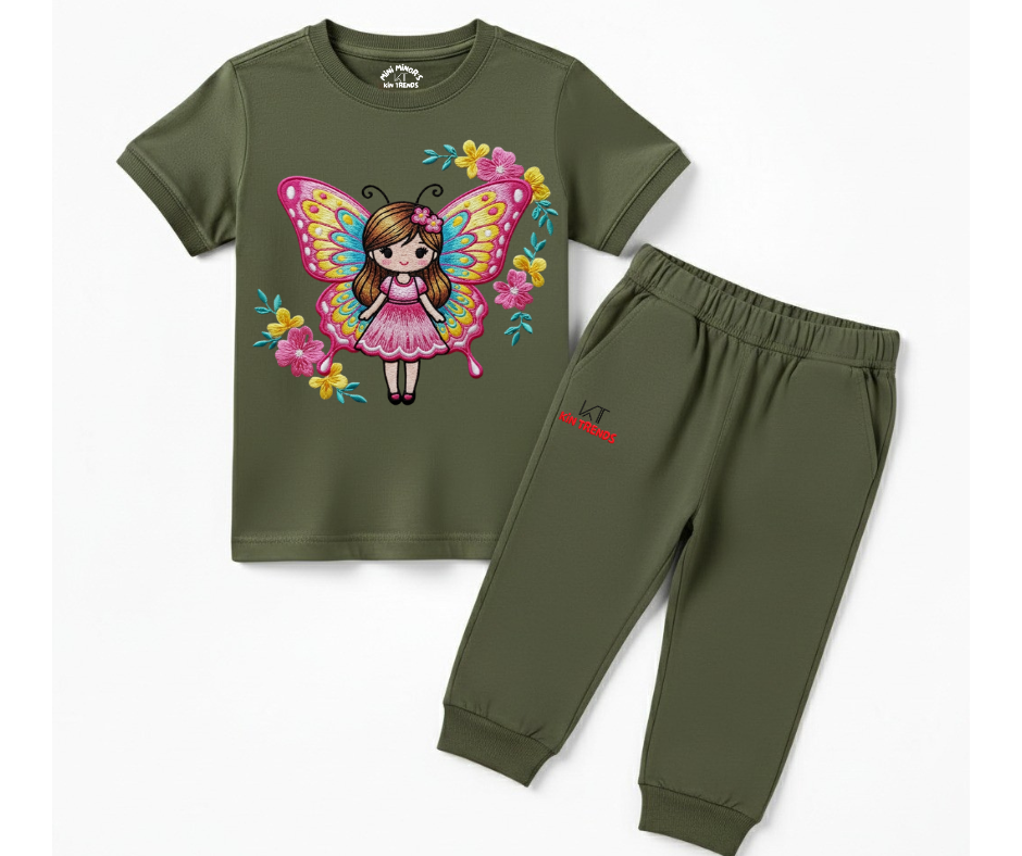 Flydoll Tracksuit (Not Embroidered) Kids T shirt and trouser set | Mini Minors Kin Trends | Kintrends