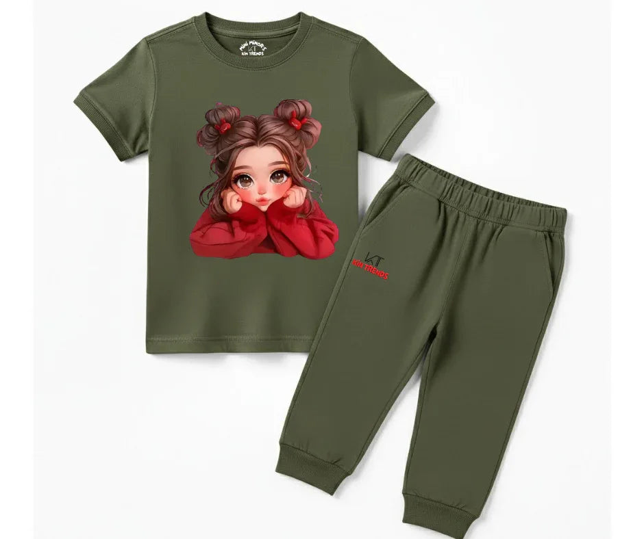 New Cute Doll Tracksuit | Kids T shirt and trouser | Mini Minors Kin Trends | Kintrends