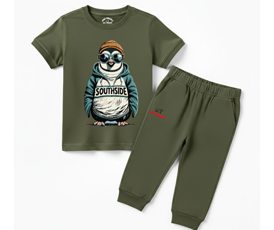 New Southside Penguin Tracksuit | Kids T shirt and trouser | Mini Minors Kin Trends | Kintrends