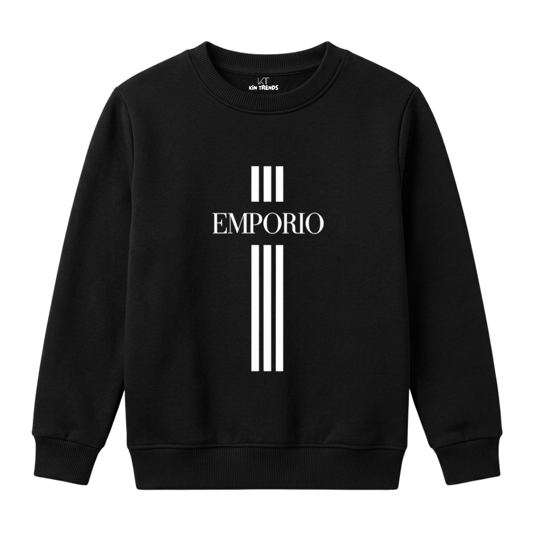 Boys All Black Premium Armani Style Minimalist Winter Fleece