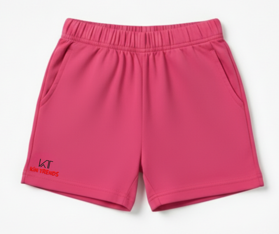 Pink color cotton shorts for kids | Mini Minors Kintrends