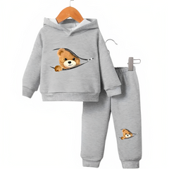 Shy Bear Fleece Hoodie Tracksuit