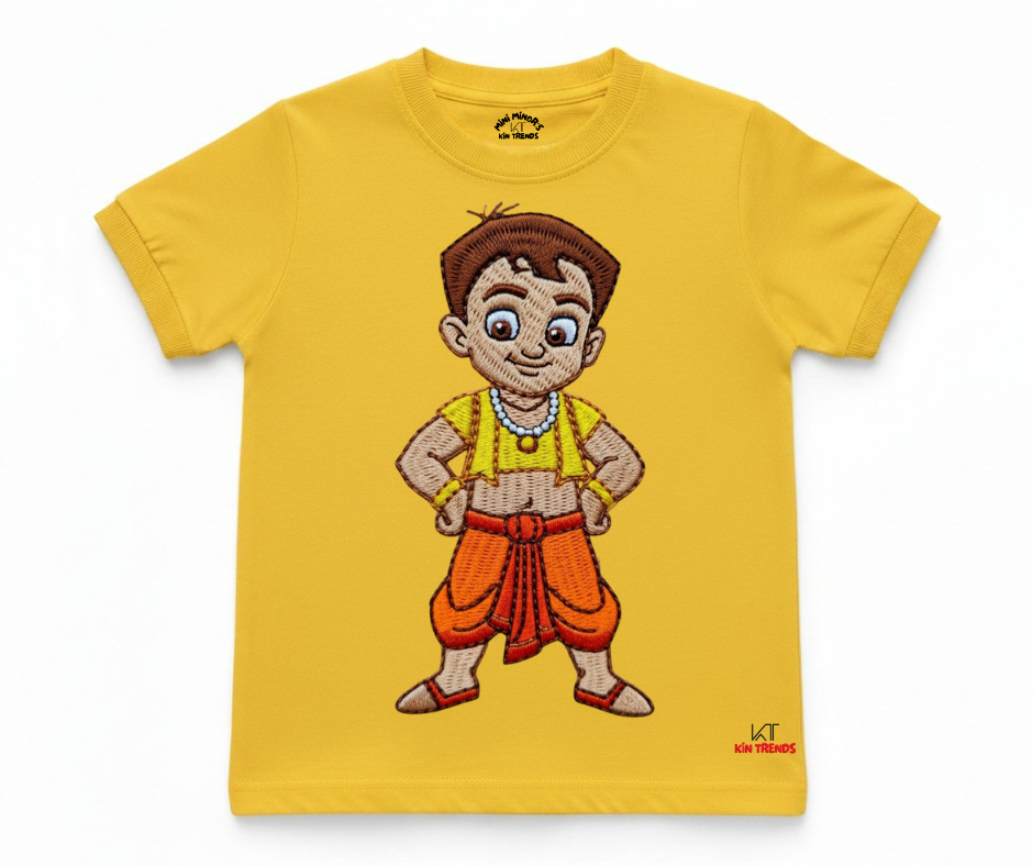 Chota Bheem T Shirt (Not Embroidered) Kids T shirt | Mini Minors Kin Trends | Kintrends