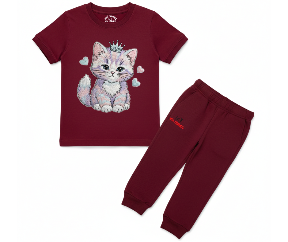 Premium Cute Cat Tracksuit (Not Embroidered)