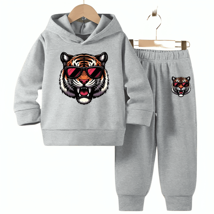 Tiger Printed Hoodie Tracksuit - Kin Trends